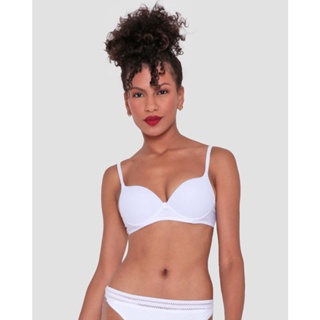 Sutiã Feminino Base Com Bojo Telado Branco