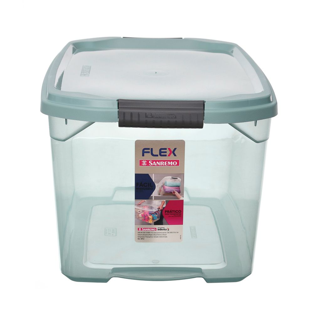 Caixa Organizadora Plástica Verde 29L Flex Sanremo
