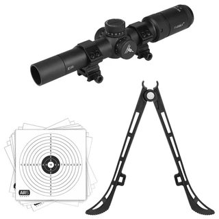 Luneta Zoom Ajustável T Eagle ER 1-2x24mm IR SFP c/ Bipé Dobrável + Alvo