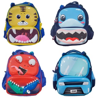 Mochilas infantis com detalhes 3D meninos meninas vários designs