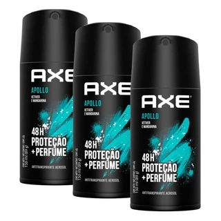 Kit 3 Desodorante Axe Apollo Body Spray Aerosol 150ml
