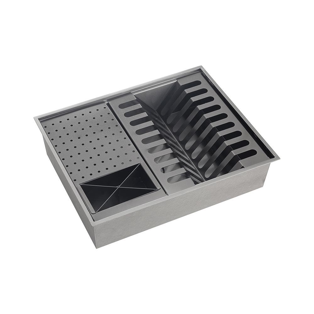 Escorredor Embutido Para Cozinha Gourmet Aço Inox 304 Baniwa 50x40 cm Pingoo - Preto