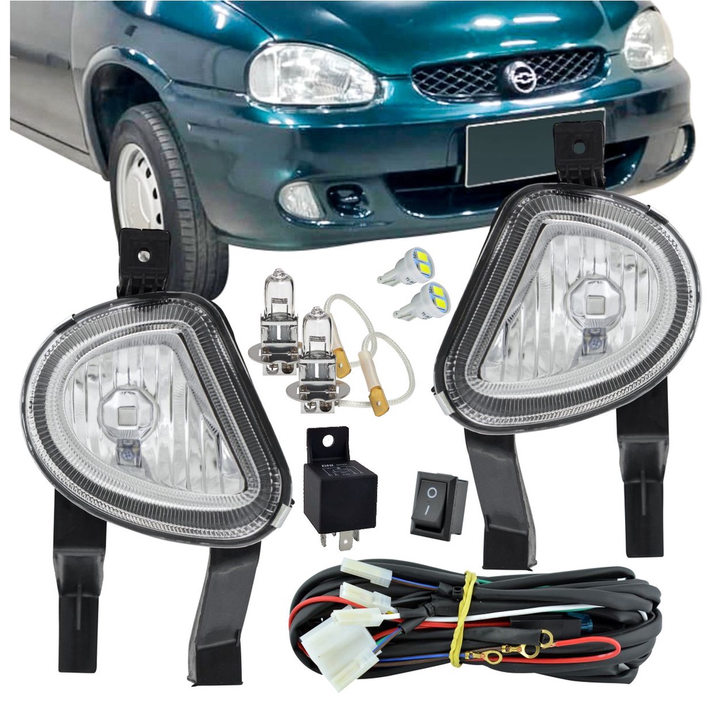 Kit Farol Milha Completo Corsa 2000 À 2002 Classic 2003 À 09 | Shopee ...