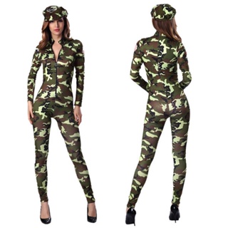 Fantasia Carnaval Militar Exercito Feminina Camuflada