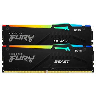 Memória Kingston Fury Beast, RGB, 32GB (2x16GB), 6000MHz, DDR5, CL40, Preto - KF560C40BBAK2-32