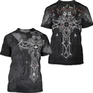 Archaic By Affliction Colisson Camiseta Masculina 3D Gráfica Impressão Manga Curta Exterior Streetwear Top Vestuário De Tamanho Superior