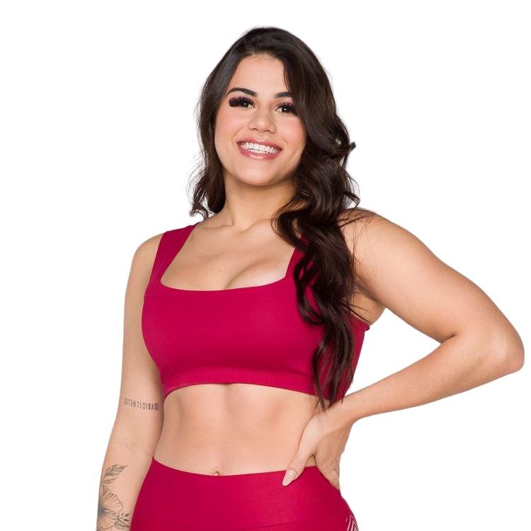 Top Cropped Faixa Poliamida Feminino Sem Bojo Sustentação Compressão  Esporte Malhar Fitness Academia