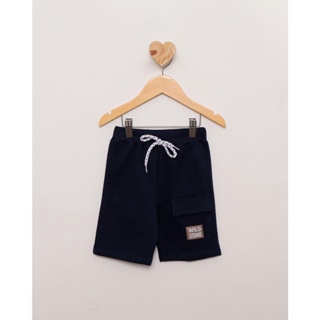 Bermuda Bebê Menino Reta Com Cordão Decorativo Marinho