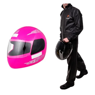 Capacete Moto Pro Tork Aberto Liberty 4 Four Rosa + Capa de Chuva Pioneira