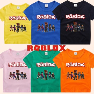 Roblox T-shirt manga curta Meninos Summer Tee Crew Pescoço Tops Roupas