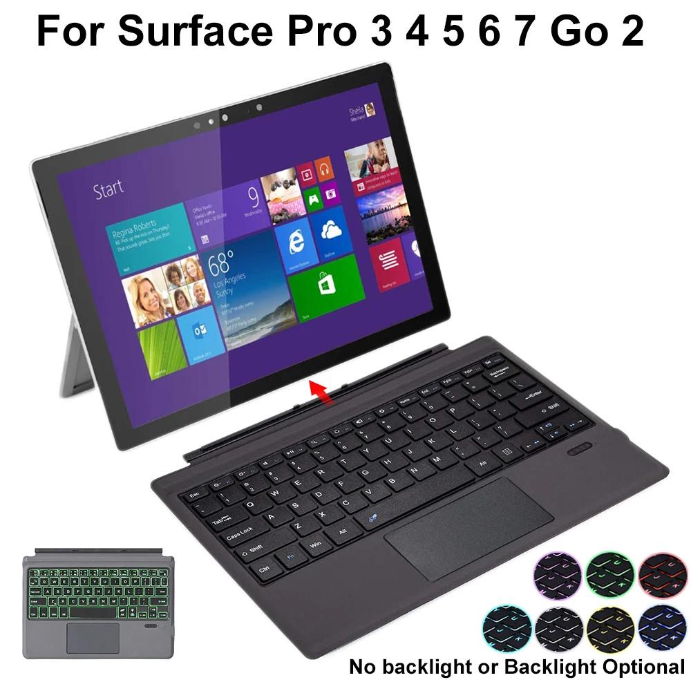 Teclado Bluetooth para Microsoft Surface Pro 3 4 5 6 7 Go 1 2 3 Wireless Backlight Touchpad Keyboard Tablet PC Laptop Gaming Keyboar