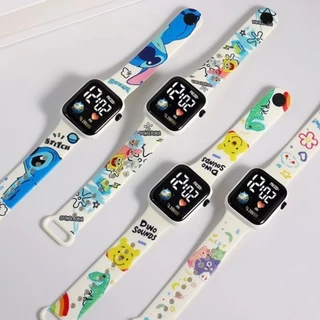 Desenho Animado Doll Relógio Digital Infantil Estudantil Kids Watch Display Eletrônico LED Fashion Swimming Waterproof