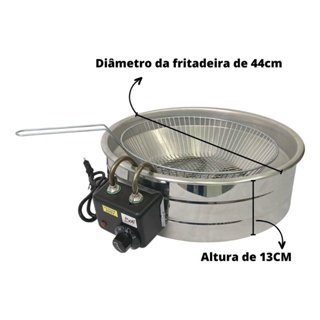 Fritadeira Elétrica 7 Litros Redonda Alumínio 110V OU 220V