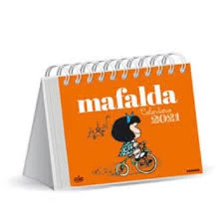 MAFALDA 2021 CALENDARIO ESCRITORIO   ANARANJADO em Oferta na Shopee