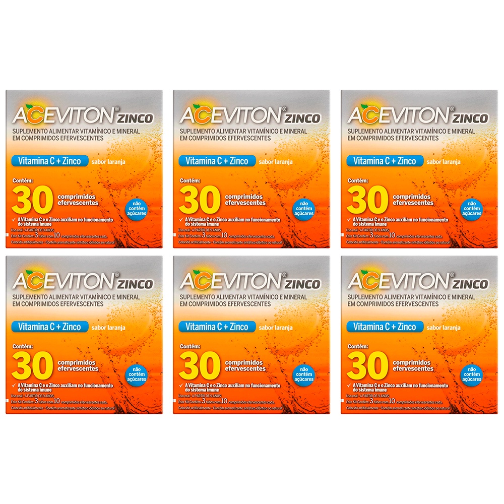 Ofertas de Vitamina C Efervescente Aceviton Imunidade laranja