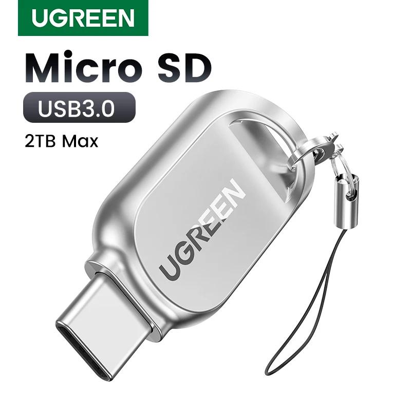 Leitor De Cartões UGREEN Usb-C Para Micro SD TF Adaptador Otg PC Portátil De Memória Usb3.0 Telefone