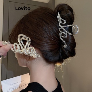 Lovito Glamourosa Sensação De Dragão De Metal Liso De Clipes De Cabelo Luxuosos Y2K Para Mulheres LCS05141