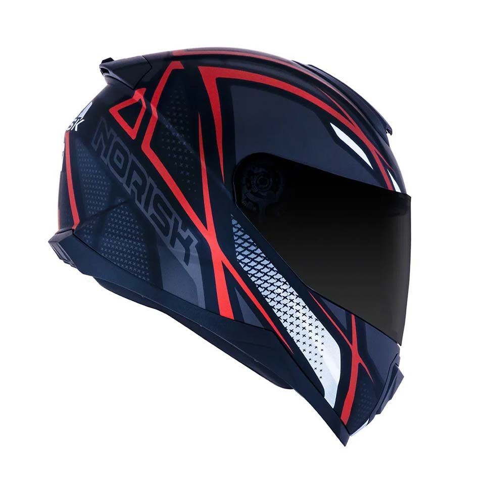 Capacete Norisk FF802 Razor Ninja Matte Black Titanium Red