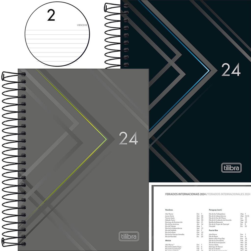 Agenda 2024 Executiva Diária Spot Tilibra Espiral Grande M9