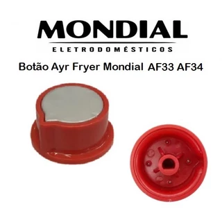 Botão para Ayr Fryer Mondial Vermelho e Prata ORIGINAL AF33 AF34 - Temperatura ou Timer
