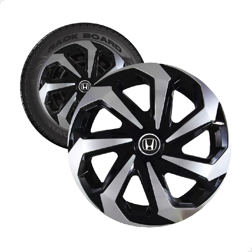 Calota Aro 15 Honda City Civic Fit Preto Prata 1ª Linha | Shopee Brasil