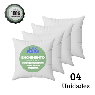 4 Quatro Refis de Almofada Enchimento 45X45 cm Refil Ideal Para Sala e Quarto Bem Cheia e Macia