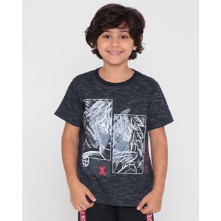 Camiseta Infantil Flamê Estampa Anime Preta
