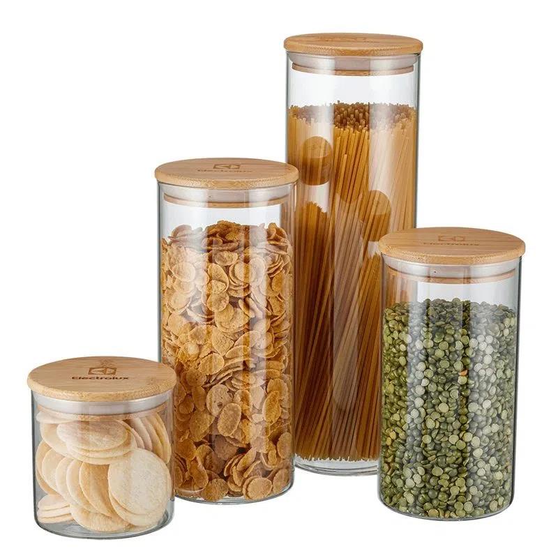 Potes Hermeticos Porta-Mantimentos-Tampa de Bambu Electrolux - bamboo cozinha - porta mantimentos
