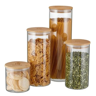 Potes Hermeticos Porta-Mantimentos-Tampa de Bambu Electrolux - bamboo cozinha - porta mantimentos