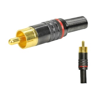 10x Plug Rca Macho profissional Grafite - Ponta Ouro 24k