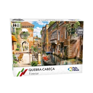 Quebra Cabeça 1000 Peças Itália Paisagem Veneza Pais e Filhos Puzzle Educativo Pintura Progressivo Raciocínio