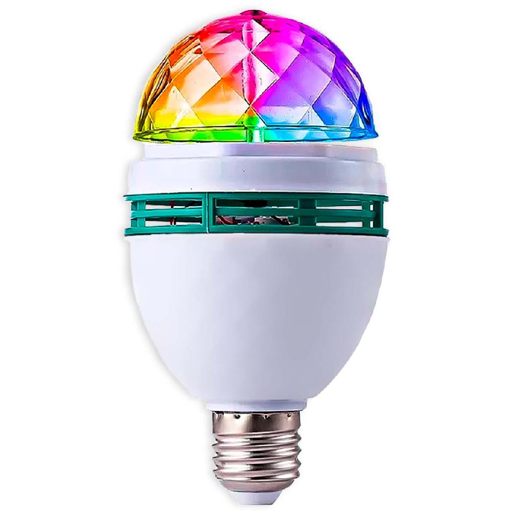 Luz De Led Globo Colorida Rgb Giratória Efeitos Balada Show | Shopee Brasil