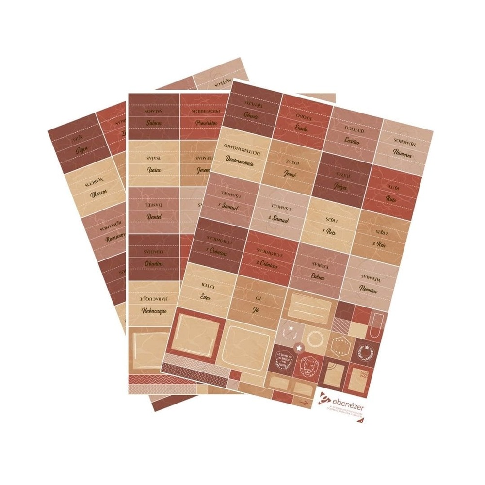 Abas Adesivas Para Bíblia Marcador Índice Tons Terrosos Pacote Com 4