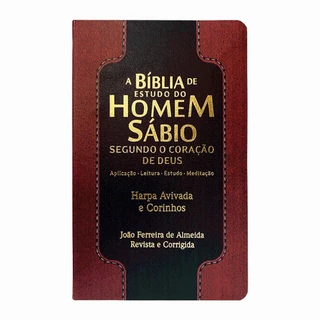 Bíblia De Estudo do Homem Sábio | Harpa e Corinhos |Bordô e Preto