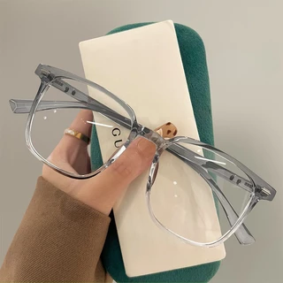 Óculos Com Moldura Transparente Anti-Brilho Azul Ultra Leve Gradiente Luz Grande