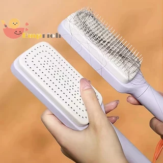 EMCH > Escova De Cabelo Autolimpante Feminina De Uma Chave Limpeza Da Calvície Airbag Massagem Pente Anti-Estático Nova