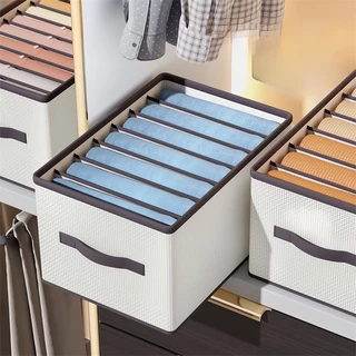 TOP:Caixa De Armazenamento De Roupas Arrumados Grade Para Íntimas E Calças