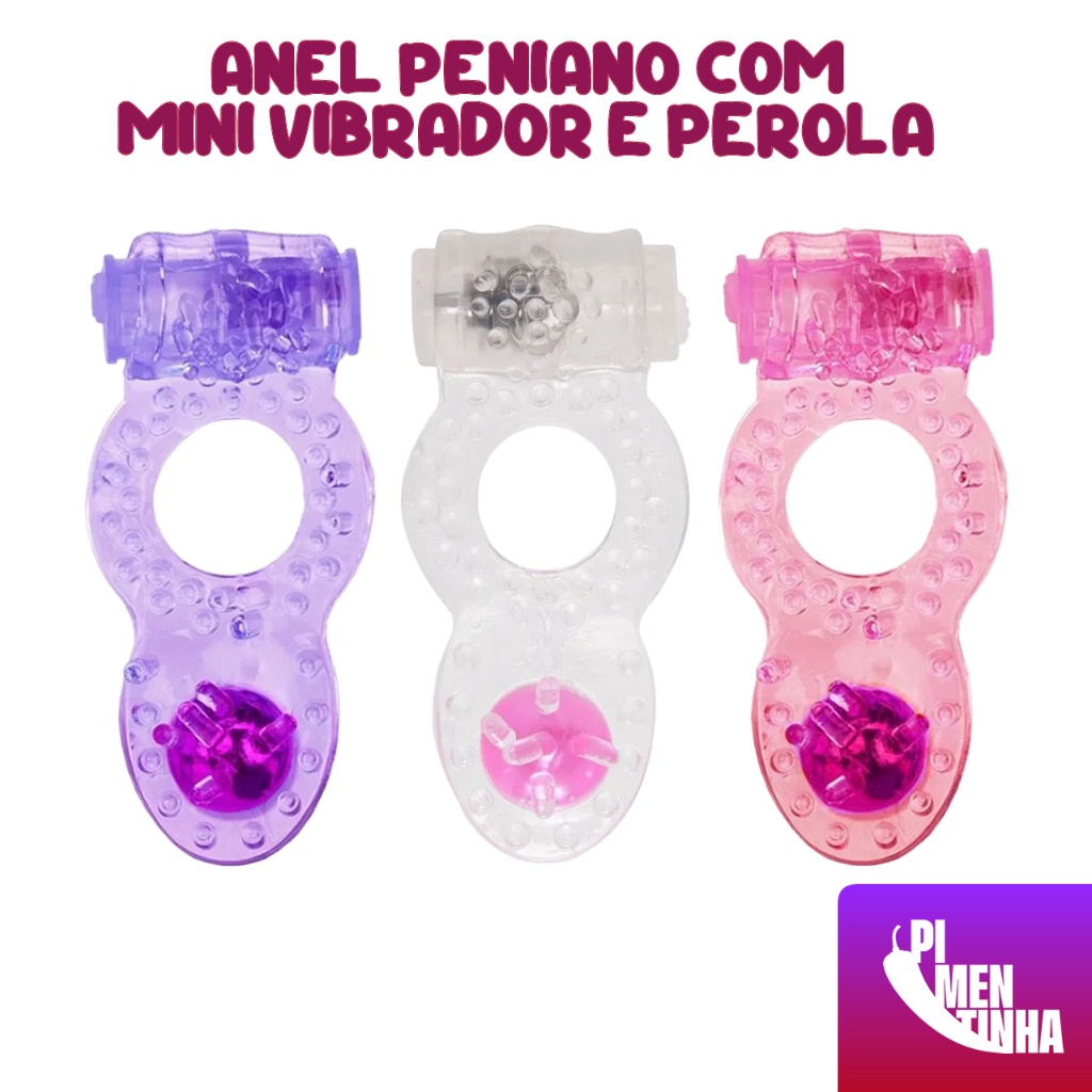 Anel Peniano com mini vibrador e Pérola Estimuladora