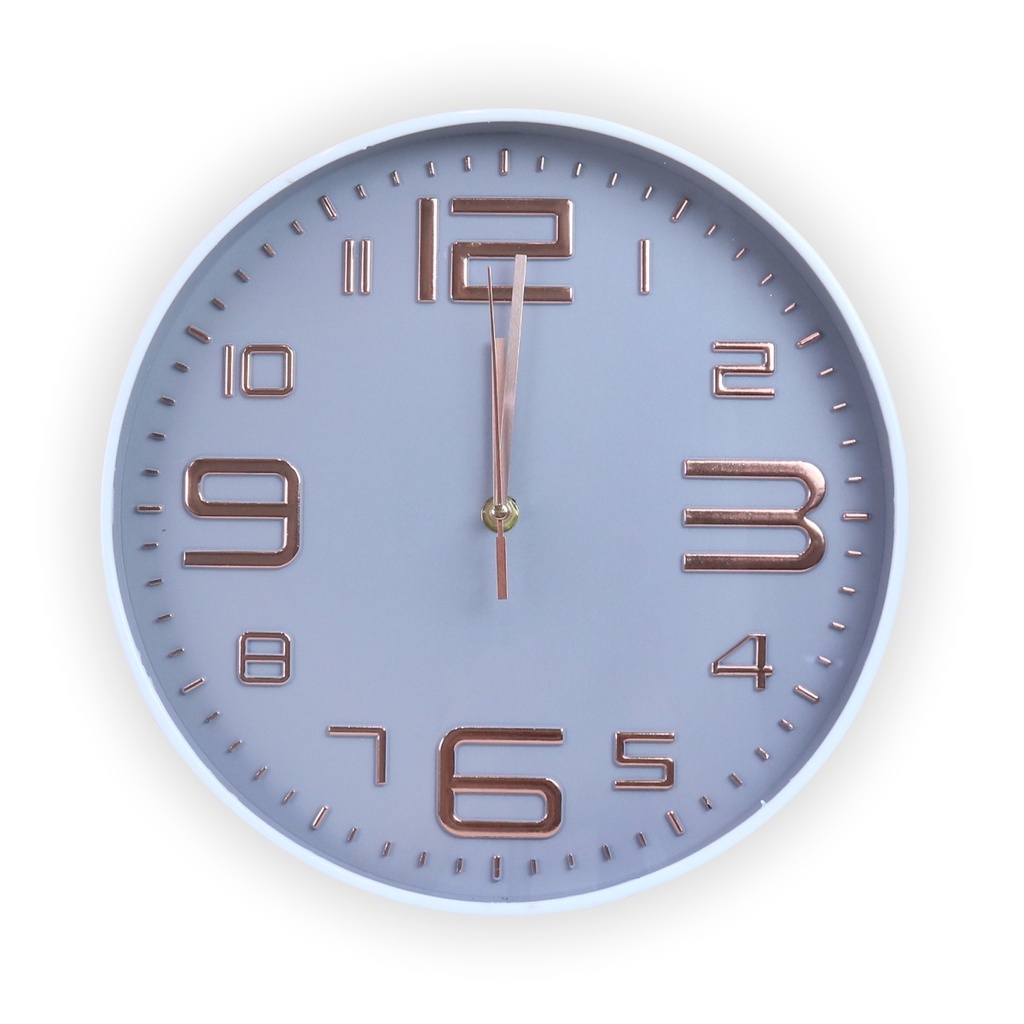 Relógio De Parede Redondo Clássico Ideal para Cozinha Sala Quarto em PVC - 30cm