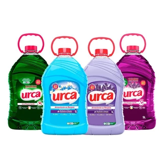 kit Lava Roupas Liquido Urca Verde 5L + Lava Roupas Liquido Urca Lavanda - 5L + Amaciante Urca Brisa Azul 5L + Amaciante Urca Lavanda - 5L