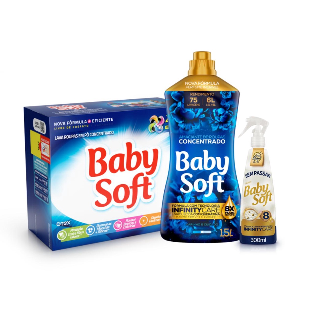 Amaciante concentrado Baby Soft Carinho e cuidado - 500ML