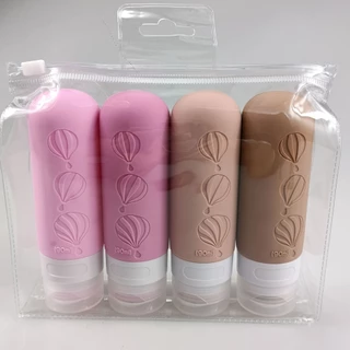 Conjunto De 90ML De Garrafas De Viagem Em Silicone Balão De Ar Quente Estilo Shampoo E Gel De Ducha Squeeze