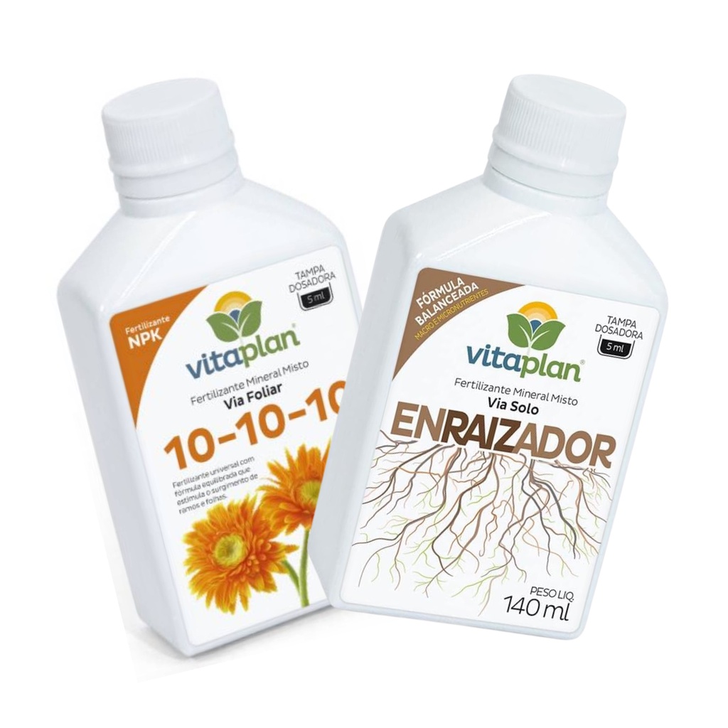 KIT Fertilizantes NPK 10-10-10 + Enraizador (140ml) VITAPLAN