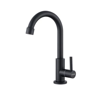 Torneira Banheiro Inox Giratória Mesa Curta Preto NOX04B Doan