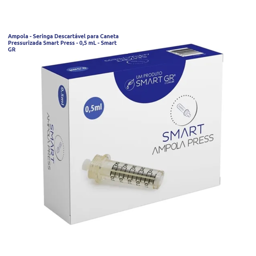 AMPOLA DESCARTÁVEL 0,5 ML CANETA SMART PRESS CX. 10 UNIDADES