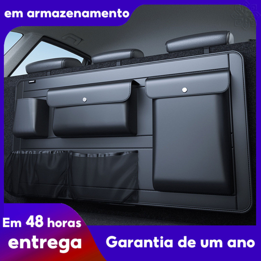 Caixa De Armazenamento Ajustável De Alta Capacidade Para Carro Organizador De Bancos Traseiros De 5 Bolsas Couro PU Multiuso Organizadores Com Acessórios De Rede