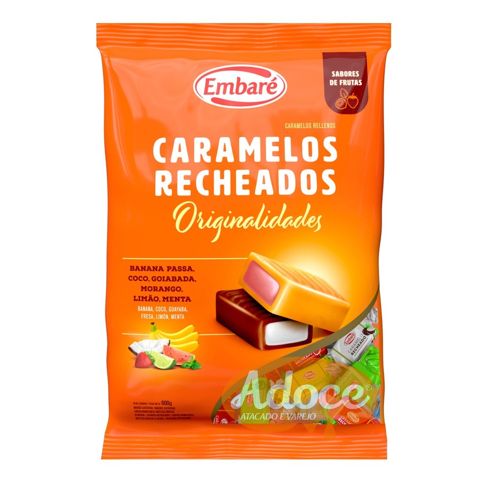 BALA CARAMELO RECHEADO ORIGINALIDADES SORTIDOS 600G EMBARÉ