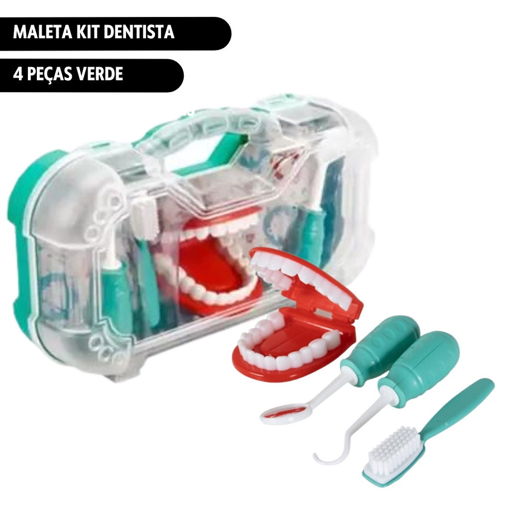 Maleta Kit Dentista Infantil Dentista 4 Peças Rosa Pakitoys :  : Brinquedos e Jogos