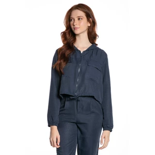 Jaqueta Feminina Ziper Polo Wear Azul Escuro