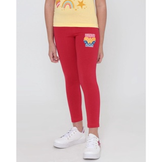 Calça Legging Infantil Mulher Maravilha Dc Comics Vermelha